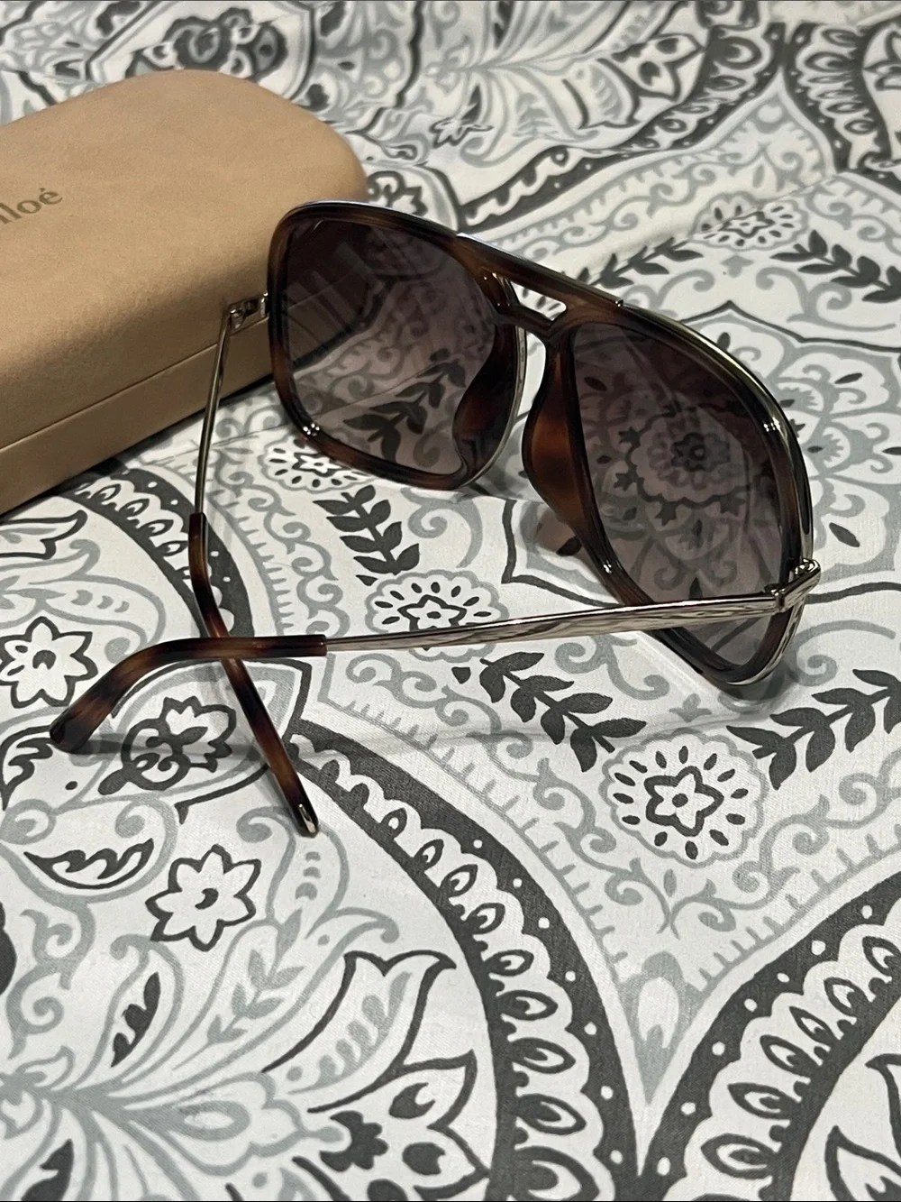 Chloe Brown Tinted Sunglasses with Case